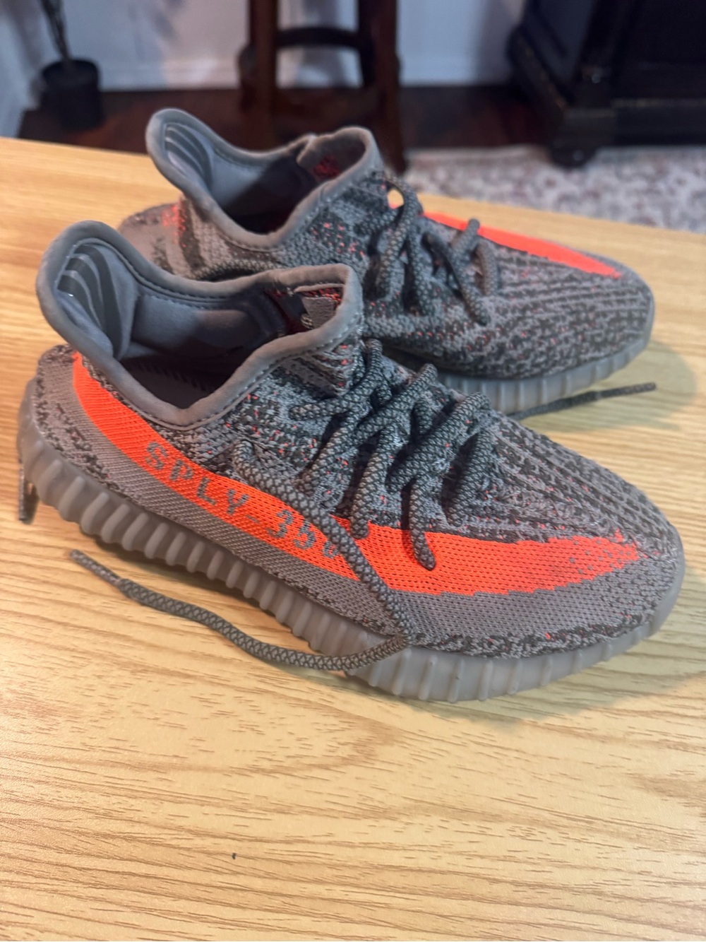Yeezy Kids Sneakers Gray with Orange